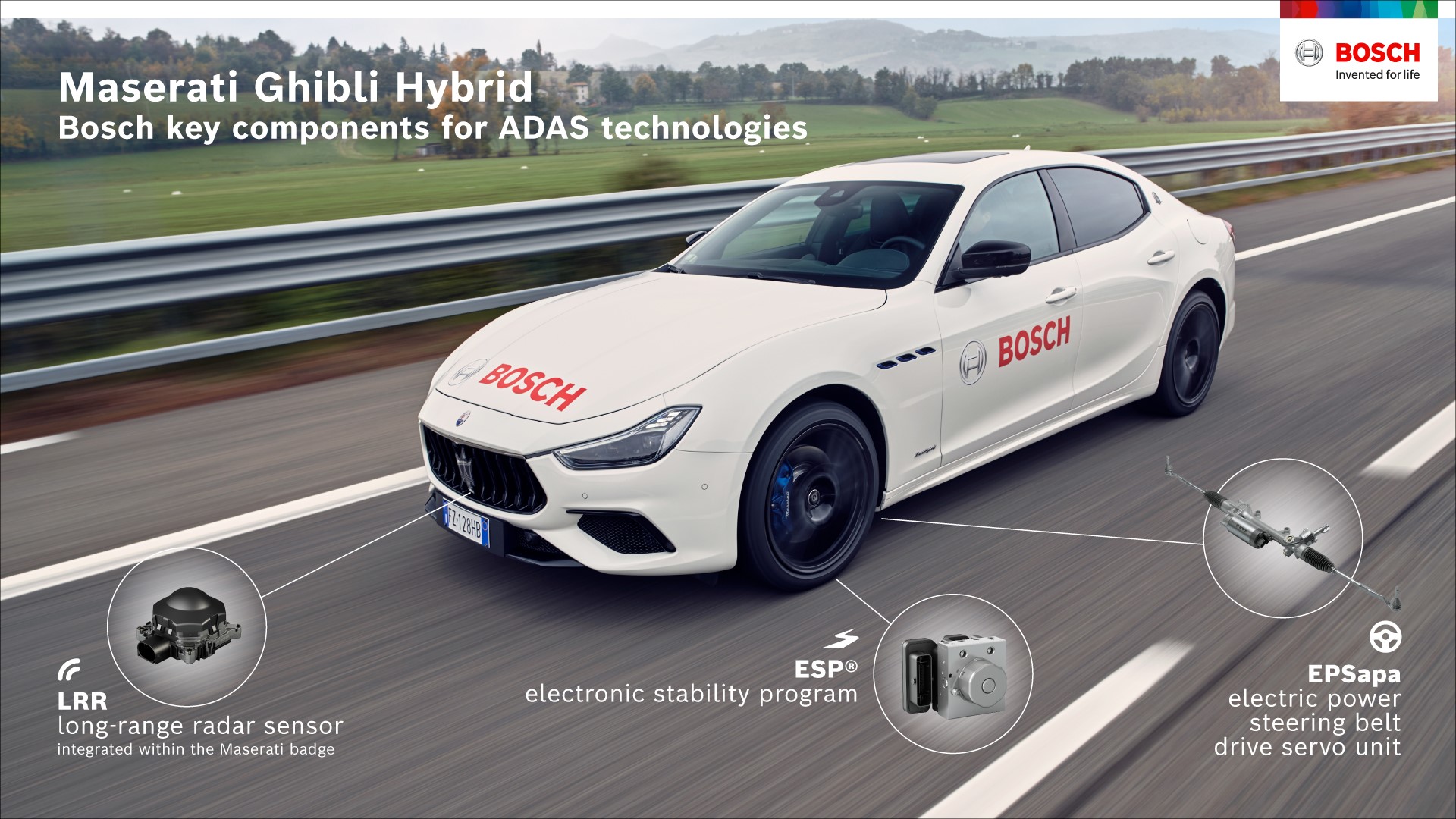 Maserati Ghibli Hybrid - Bosch key components for ADAS technologies