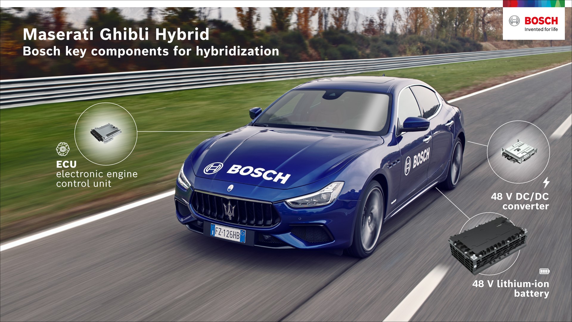 Maserati Ghibli Hybrid - Bosch key components for hybridization