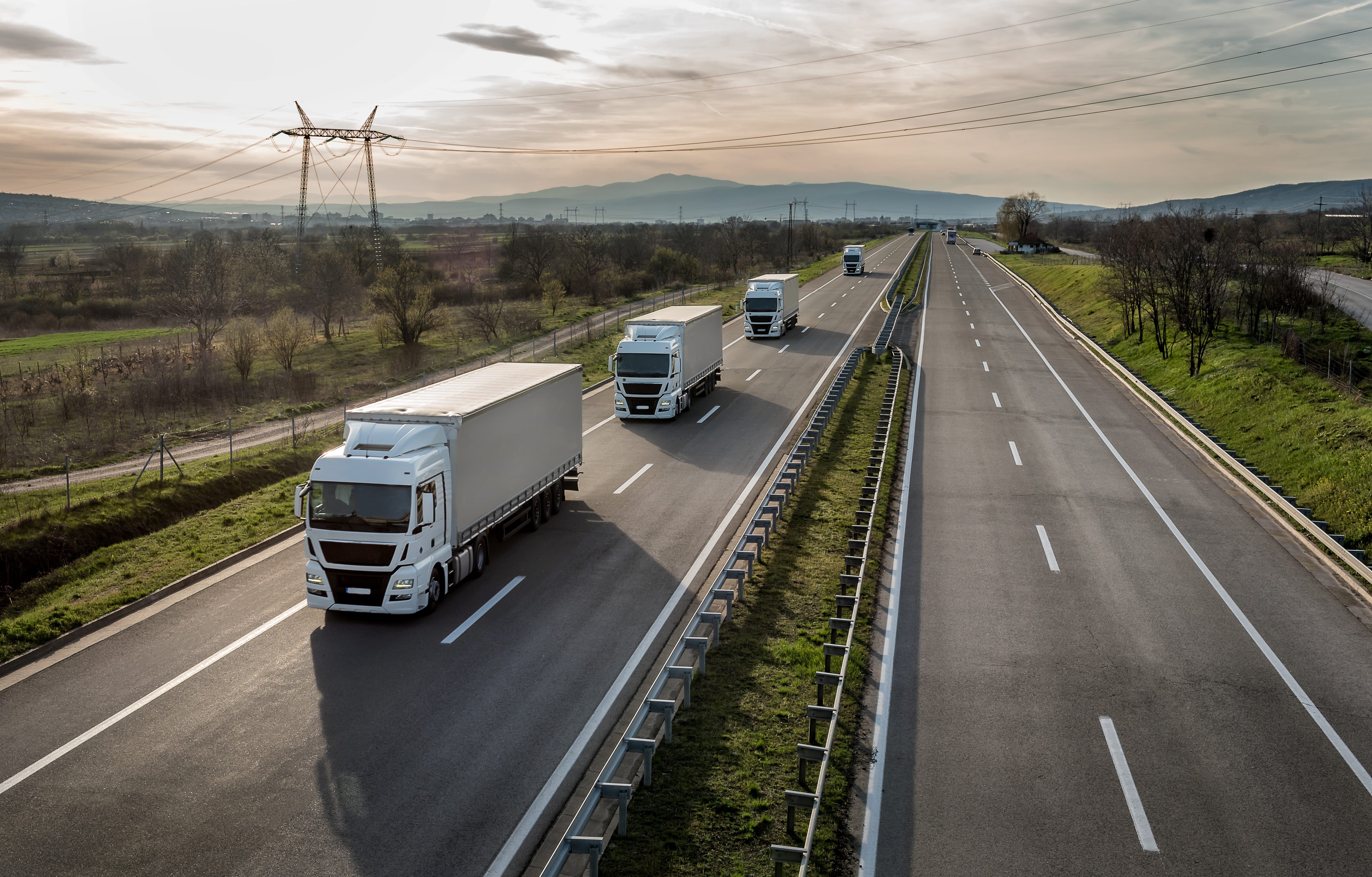 Trucks on the road