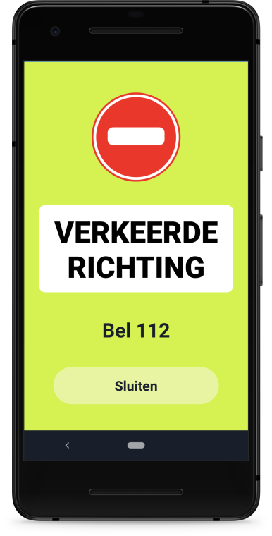 De verkeersapp Flitsmeister waarschuwt gebruikers voor spookrijders