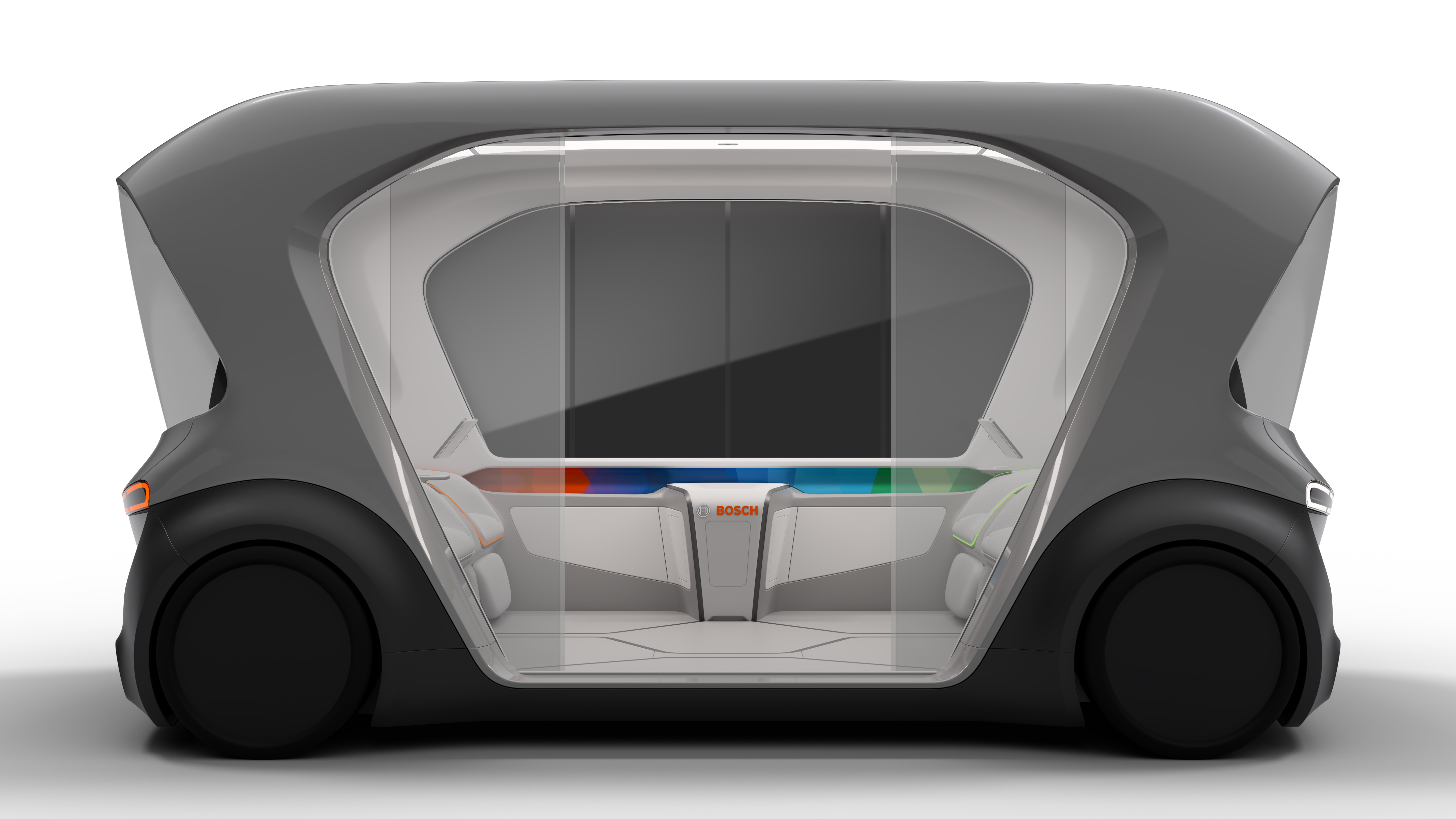 Debut of Bosch's new concept shuttle at CES 2019 in Las Vegas