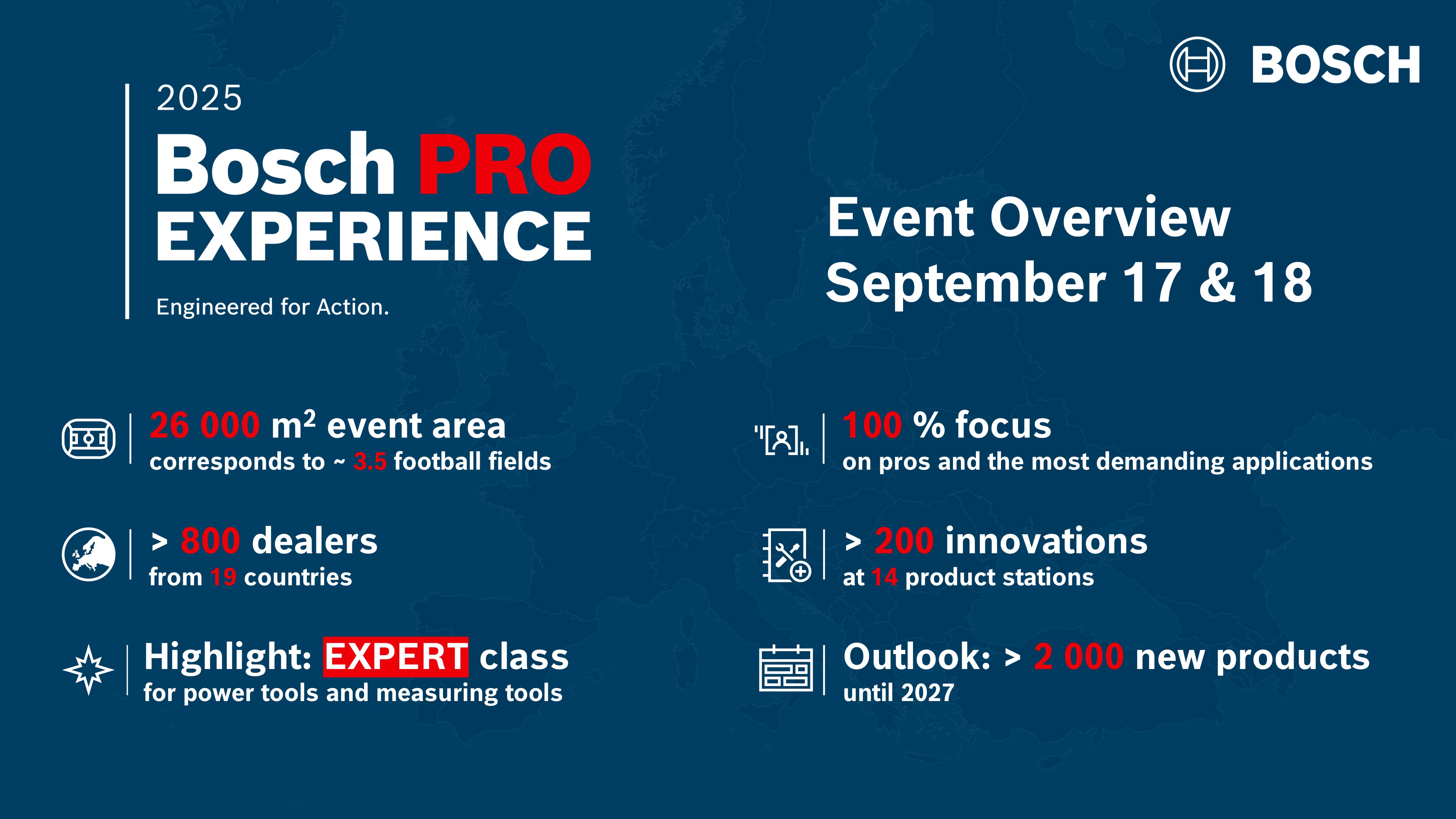 The Bosch PRO EXPERIENCE at a glance: The event on September 17 & 18 is fully focused on professionals and the most demanding applications