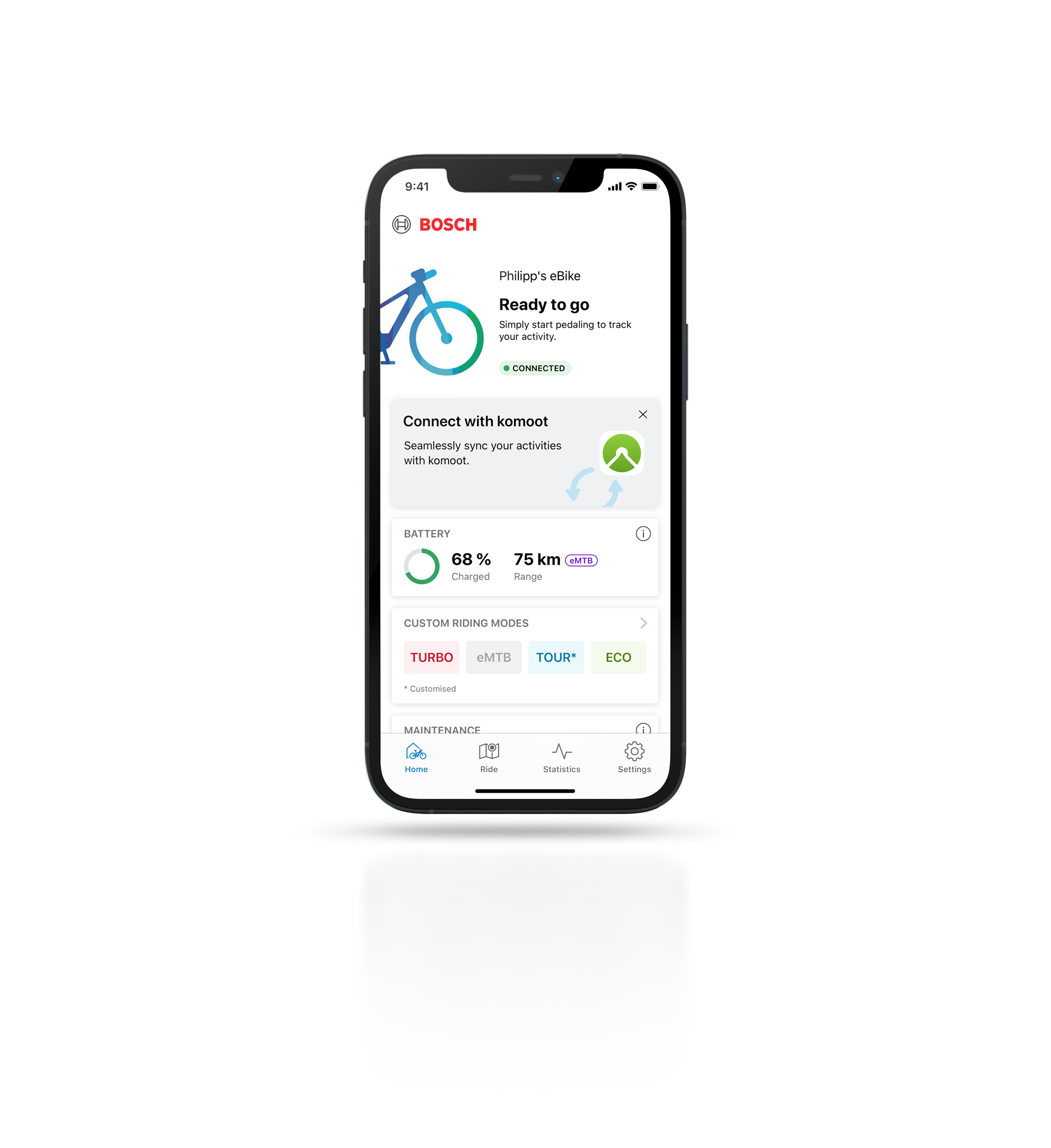 Riding data recorded using the eBike Flow app can, once linked, now be automatically transferred to the komoot or Strava apps.