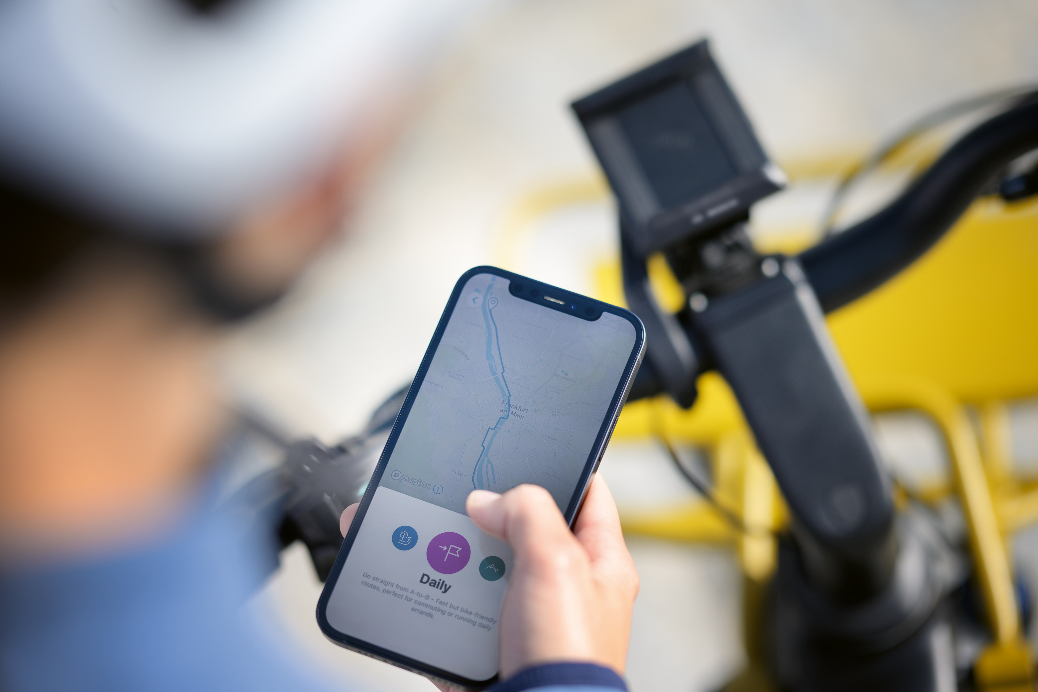 The route suggestions of the navigation function in the eBike Flow app are matched to individually selectable route profiles such as daily rides, leisure rides or eMTB trails.