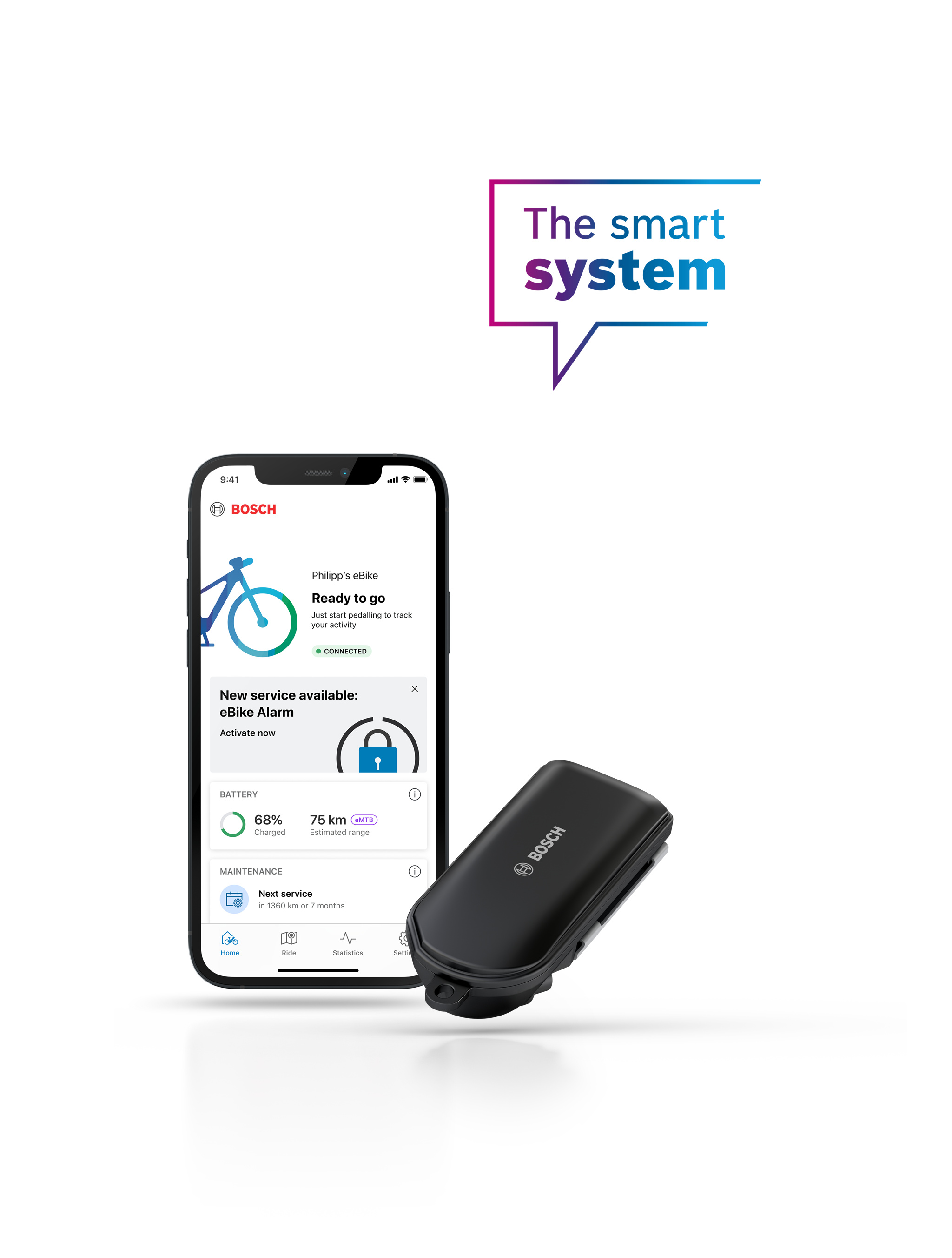 The additional theft protection eBike Alarm allows you to park your eBike more securely