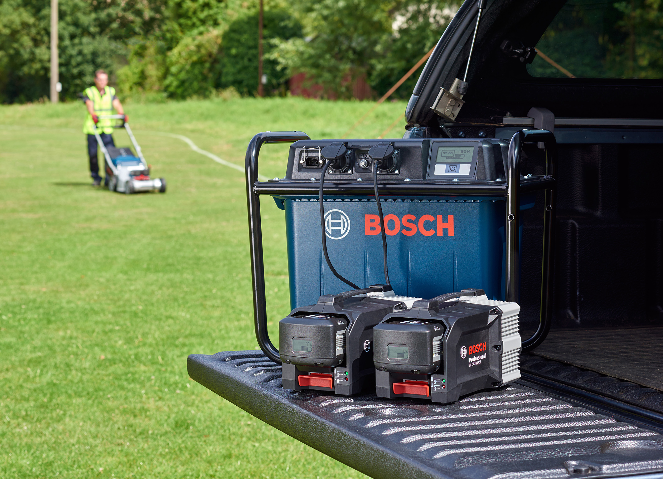 Gen 230v 1500 Professional Mobile Power Unit Bosch Media Service Mains Independent Power For The Entire Working Day Mobile Unit From Bosch