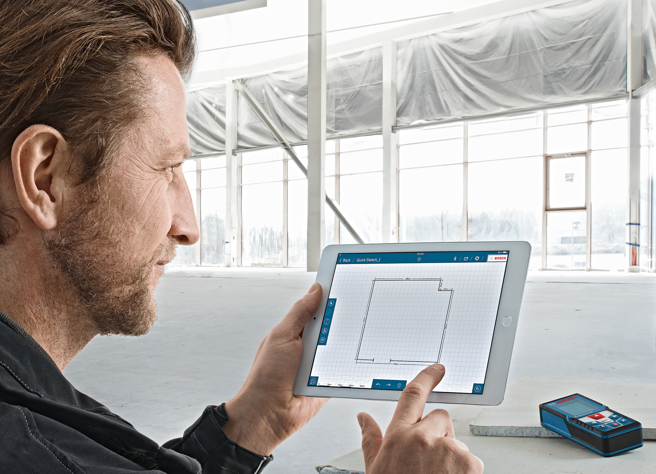 Laser Entfernungsmesser Mit App : Neue measuring master app von bosch für profis media service