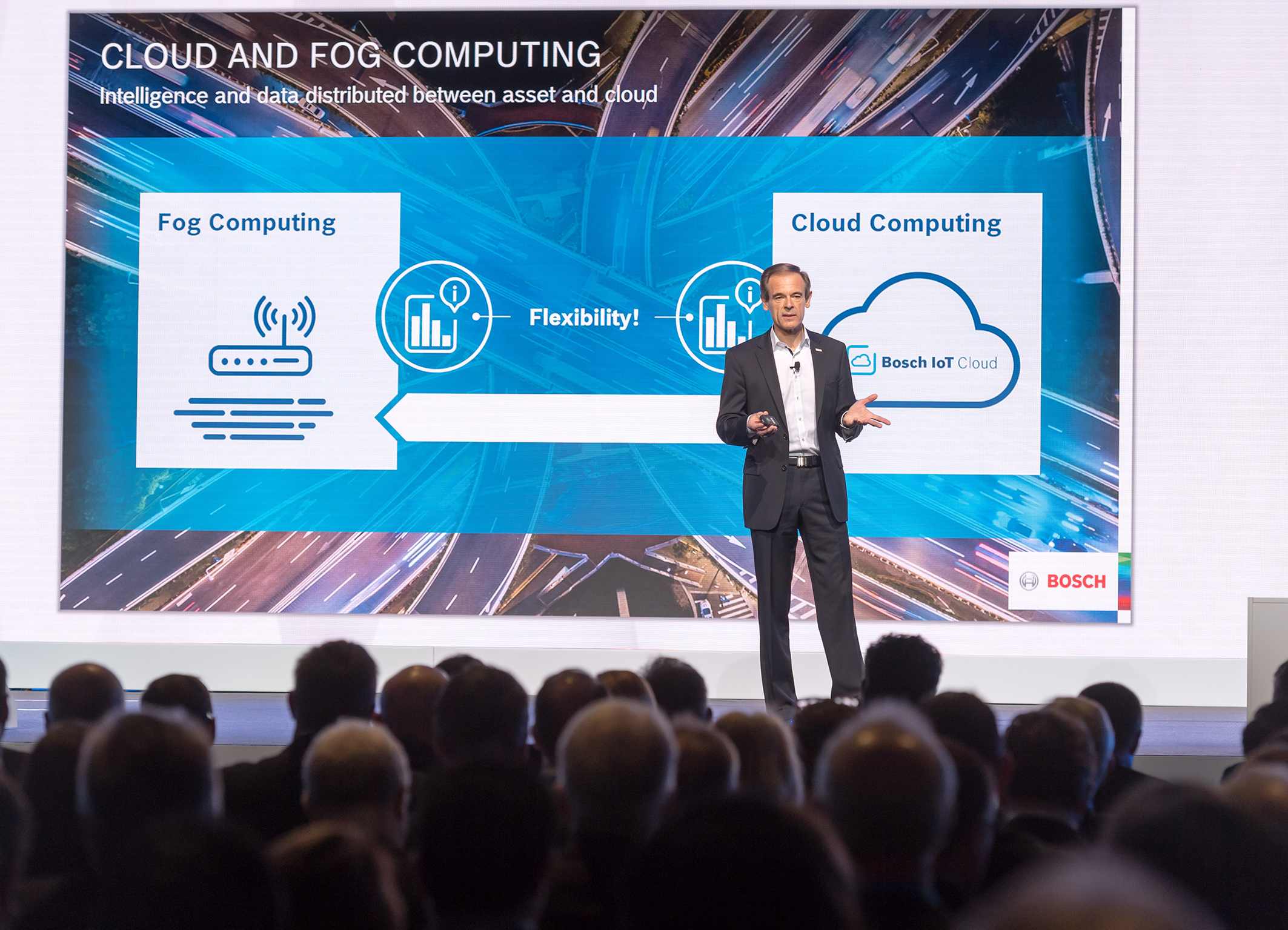 Taking the internet of things to the next level: Bosch-Chef Dr. Volkmar Denner bei der Keynote der Bosch Connected World 2017